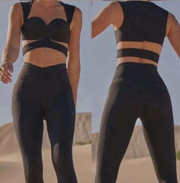 Breathable Nylon Yoga Set Sports Bra Legging Gym Fitness Sets